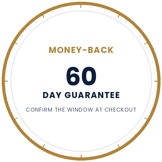 60-day money-back guarantee badge